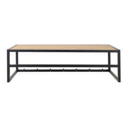 Furniture To Go Seaford Black Metal Coat Rack With Oak Top - thumbnail 2