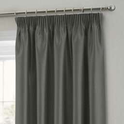 Intimates Faux Silk Pencil Pleat Curtains - Charcoal