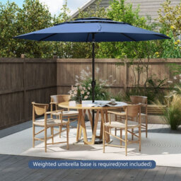 Costway 295 Cm 3-Tier Vented Patio Parasol Outdoor Market Umbrella W/ Push Button Tilt-Navy - thumbnail 9