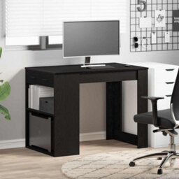 Berkfield Desk With Drawer And Shelf Black Oak 102X62X77.5 Cm Engineered Wood - thumbnail 3