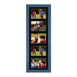AK Frames 26X8 Navy Blue Sleek Multi Photo Frame With Black Mount - Holds 5 Apertures (5X) 6X4 Photos - thumbnail 1