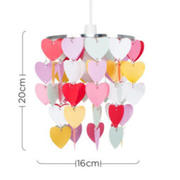 Valuelights Children's Multi-Coloured Pretty Hearts Bedroom Nursery Ceiling Light Shade (D)23Cm - thumbnail 6