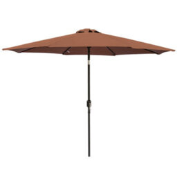 Rinse Bathrooms Outdoor Patio Garden Parasol 2.7M Sun Shade Umbrella Canopy W/crank Tilt Uv Protection Coffee - thumbnail 2