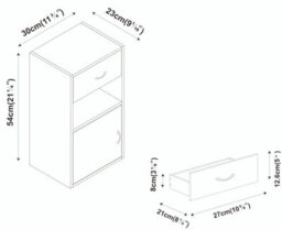 Urbn-Living Urbnliving Height 54Cm 1 Door 1 Drawer Wooden Bedroom Colour Oak Bedside Cabinet Shelf Nightstand Side Table Unit - thumbnail 7