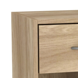 Urbn-Living Urbnliving Height 54Cm 1 Door 1 Drawer Wooden Bedroom Colour Oak Bedside Cabinet Shelf Nightstand Side Table Unit - thumbnail 6