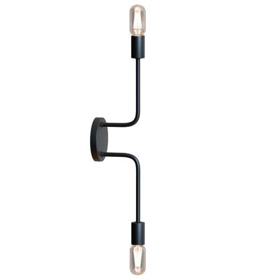 Modern Black Wall Or Ceiling Light Dual Bulb Vertical Wall Sconce Metal Industrial Minimalist Lamp - image 1