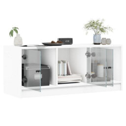 Walplus Tv Cabinet With Glass Doors White 102X37X42 Cm - thumbnail 5