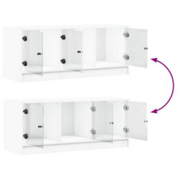 Walplus Tv Cabinet With Glass Doors White 102X37X42 Cm - thumbnail 9