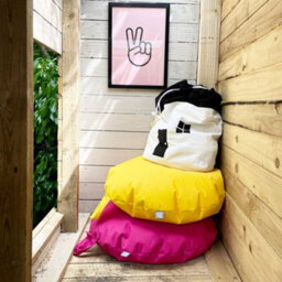 rucomfy Beanbags Rucomfy Indoor Or Outdoor Bean Bag For Kids - Cerise Pink Smarty Floor Cushion Seat - thumbnail 2