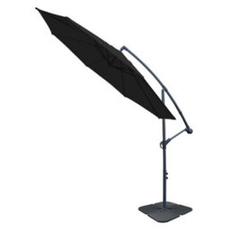 Sundaze 3M Black Banana Parasol Cantilever Hanging Parasol Umbrella With Crank Function, Base Weights - thumbnail 2