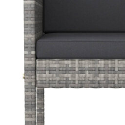 Vidaxl Bar Stools With Cushions 2 Pcs Grey Poly Rattan - thumbnail 8
