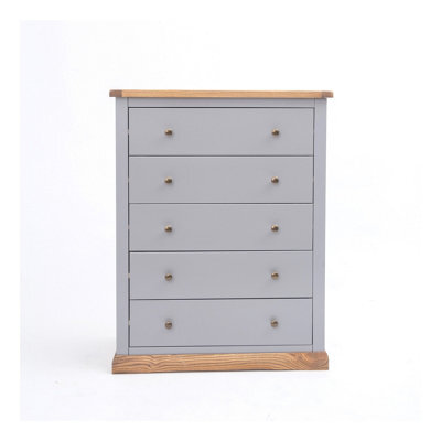 Cabinet Bits Bicarri 5 Drawer Chest Of Drawers Brass Knob - image 1