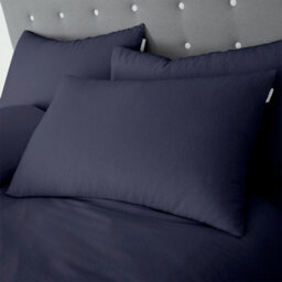 Catherine Lansfield Brushed Cotton Standard Pillowcase Pair Navy Blue - thumbnail 1