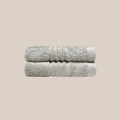 Misona Ultra Soft Bamboo Face Cloths Pack Of 2 - Silver Grey - image 1