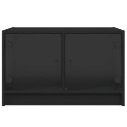 Berkfield Coffee Table With Glass Doors Black 68X50X42 Cm - thumbnail 6