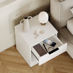 Lassic Vida Designs Trega White 1-Drawer Bedside Chest With Smooth Glide Drawer, (H)4100 X (W)3900 X (D)2800 mm - thumbnail 7