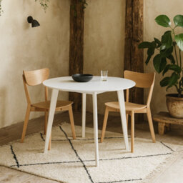 Wyld Haus Saffron Round White Oak Veneer Dining Table - 105Cm Seats 4 - thumbnail 2
