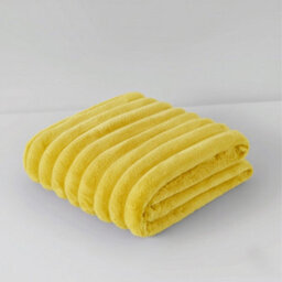 Chunky Ribbed Mink Throw Ultra Soft Warm Elegant Blanket For Sofa Or Bed Yellow - thumbnail 2