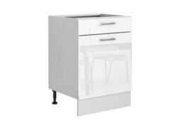 Impact Furniture Kitchen Drawer Unit 600mm White Gloss Cabinet Storage Base Cupboard Freestanding Modern Flat Pack Ella - thumbnail 2