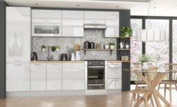 Impact Furniture Kitchen Drawer Unit 600mm White Gloss Cabinet Storage Base Cupboard Freestanding Modern Flat Pack Ella - thumbnail 8