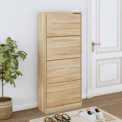 Walplus Shoe Cabinet Sonoma Oak 63X24X147 Cm Engineered Wood - image 1