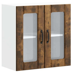 Berkfield Durable Kitchen Wall Cabinet With Glass Door Lucca Smoked Oak Engineered Wood