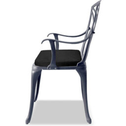 Centurion Supports Oshowa Grey Garden And Patio Table And 2 Large Chairs Bistro Set - With Black Cushions - thumbnail 7