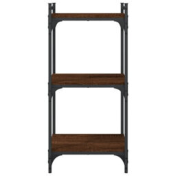 Berkfield Bookcase 3-Tier Brown Oak 40X30X86 Cm Engineered Wood - thumbnail 4