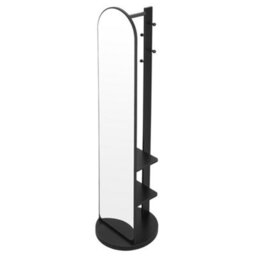 Living And Home Black Arched 360-Degree Rotating Full-Length Mirror, 40Cm Dia X 168Cm H - thumbnail 4