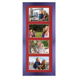 AK Frames 50X20Cm Purple Modern Multi Photo Frame With Crimson Mount - Holds 4 Apertures (4X) 6X4 Photos