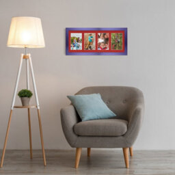 AK Frames 50X20Cm Purple Modern Multi Photo Frame With Crimson Mount - Holds 4 Apertures (4X) 6X4 Photos - thumbnail 3