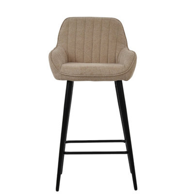 Lakeland Furniture Hamilton Fawn Brown Black Fixed Leg Base Bar Stool - image 1