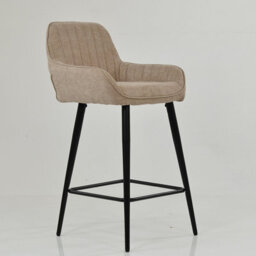 Lakeland Furniture Hamilton Fawn Brown Black Fixed Leg Base Bar Stool - thumbnail 4
