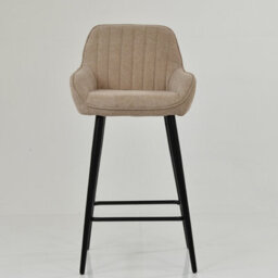 Lakeland Furniture Hamilton Fawn Brown Black Fixed Leg Base Bar Stool - thumbnail 3
