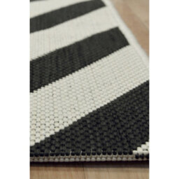 Melrose Eden Chevron Black Stripes Indoor Outdoor Medium Area Rug 3mm Pile Height - 120/170Cm - thumbnail 3