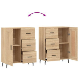 Berkfield Sideboard Sonoma Oak 69.5X34X90 Cm Engineered Wood - thumbnail 9