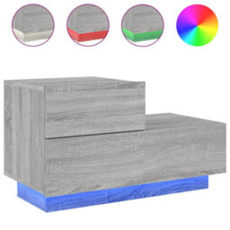 Vidaxl Bedside Cabinet With Led Lights Grey Sonoma 70X36X40.5 Cm - thumbnail 2