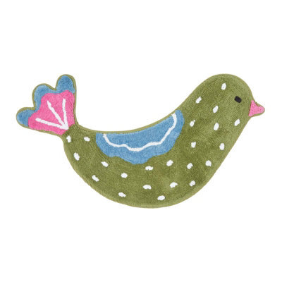 Homescapes Cotton Tufted Green Bird Kids Rug - image 1