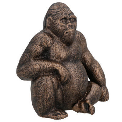AB Tools Gorilla Ornament Statue Sculpture Cast Iron Home Decor Animal Jungle Monkey - image 1
