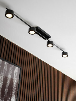 Nordlux Clyde 4-Rail Indoor Bedroom Living Dining Bathroom Spot Light In Black (Diam) 8.5Cm - image 1