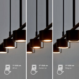 Nordlux Clyde 4-Rail Indoor Bedroom Living Dining Bathroom Spot Light In Black (Diam) 8.5Cm - thumbnail 7