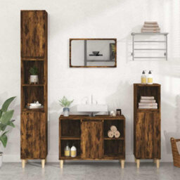 Walplus Sink Cabinet Smoked Oak 80X33X60 Cm Engineered Wood