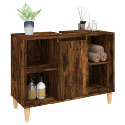 Walplus Sink Cabinet Smoked Oak 80X33X60 Cm Engineered Wood - thumbnail 4