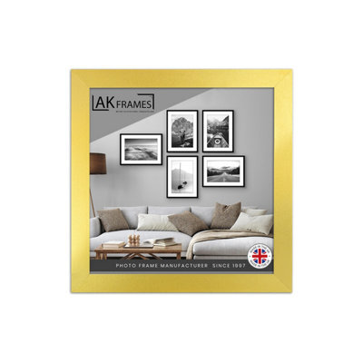 "AK Frames Sleek 9X9"" Gold Thin Modern Picture Frame - Slim And Design For Posters, Prints And Photos - Elegant Wall Frame Decor" - image 1