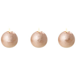 Beliani Set Of 3 Led Candles Ambrosia 11 Cm Gold - thumbnail 1