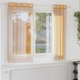 Berkfield Voile Curtains With Grommets 2 Pcs Orange 140X175 Cm