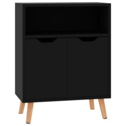 Berkfield Sideboard High Gloss Black 60X30X72 Cm Engineered Wood - thumbnail 2