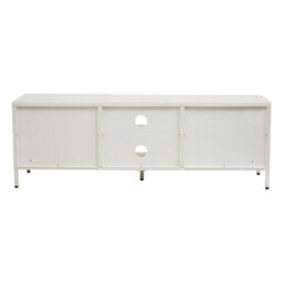 Orsina Industrial Two Door White Metal Media Unit, Classic Livingroom Media Unit, Versatile Shelving Media Unit - thumbnail 5