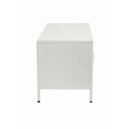 Orsina Industrial Two Door White Metal Media Unit, Classic Livingroom Media Unit, Versatile Shelving Media Unit - thumbnail 4