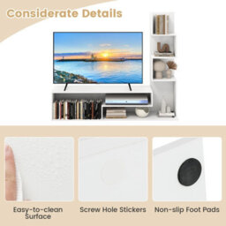 "Costway Cube Tv Stand For Tvs Up To 50"" Media Console Table With Shelves-White" - thumbnail 7